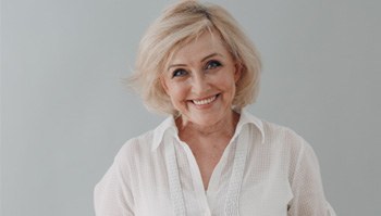 Woman smiling with dentures