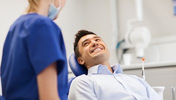 Man smiles after his dental emergency in Brick Township