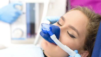 Female patient receiving nitrous oxide in Brick Township, NJ