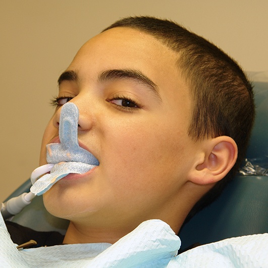 Child receiving fluorice treatment