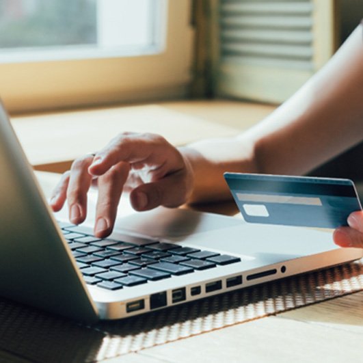 Woman using a credit card